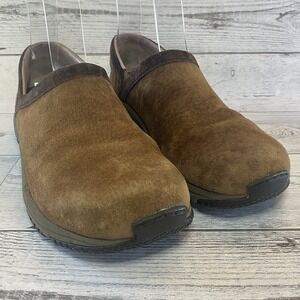 Merrell Shoes Womens 8.5 Brown Earth Suede Leather Encore Adams Slip On Clog